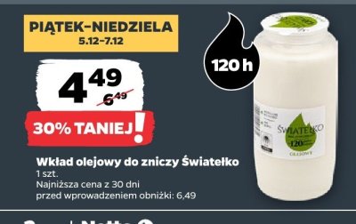 Wkład olejowy do zniczy  promocja w Netto
