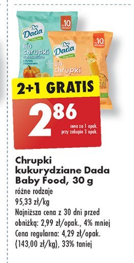 Chrupki kukurydziane Dada baby food promocja