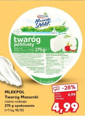 Twaróg mazurski różne rodzaje promocja w Kaufland