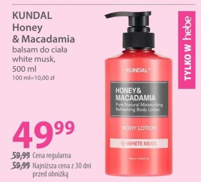 Balsam do ciała KUNDAL Honey & Macadamia white musk 500 ml promocja w Hebe