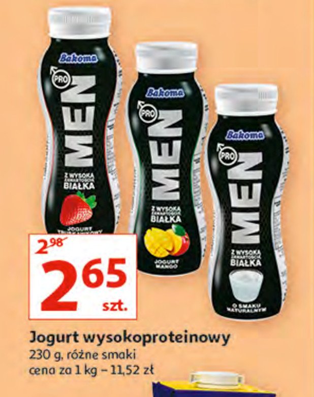 Jogurt naturalny Bakoma pro men promocja