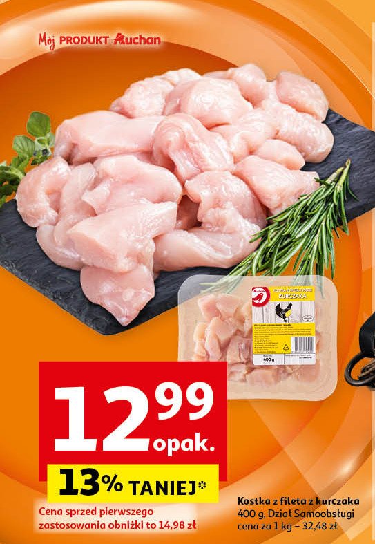 Filet z piersi kurczaka kostka Auchan promocja