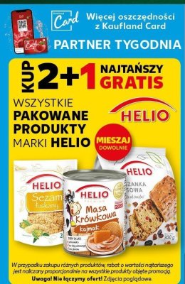 Wszystkie pakowane produkty marki Helio 2+1 GRATIS promocja w Kaufland