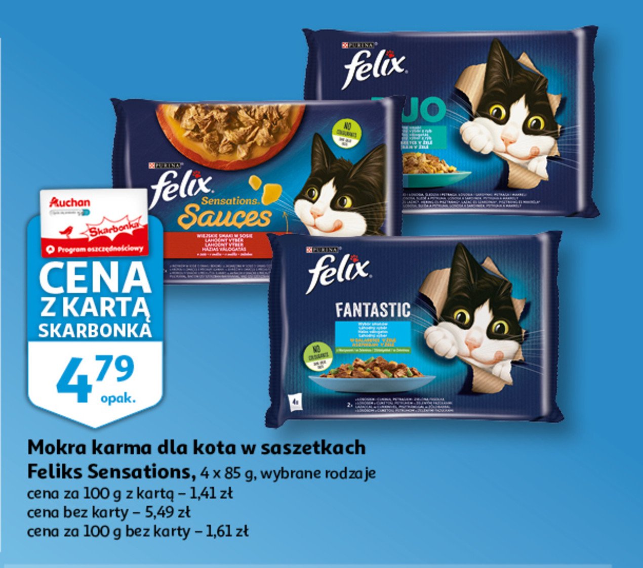 Karma dla kota indyk + jagnięcina Purina felix sensations sauces promocja