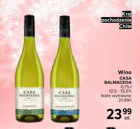 Wino Casa balmaceda chardonnay promocja