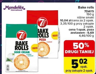 Bake rolls 7Days Pizza promocja w Carrefour Market