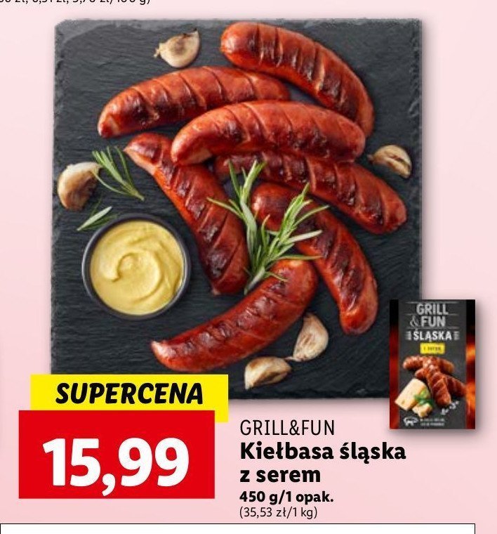 Kiełbasa śląska z serem Grill and fun promocja