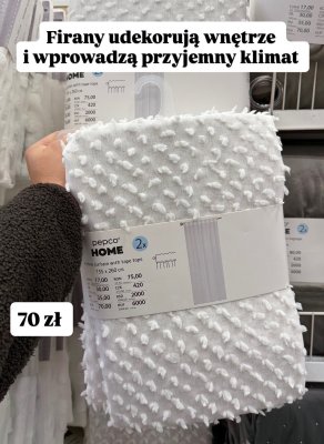 Firany z tasiemką 135 x 260 cm 2-pak promocja w Pepco