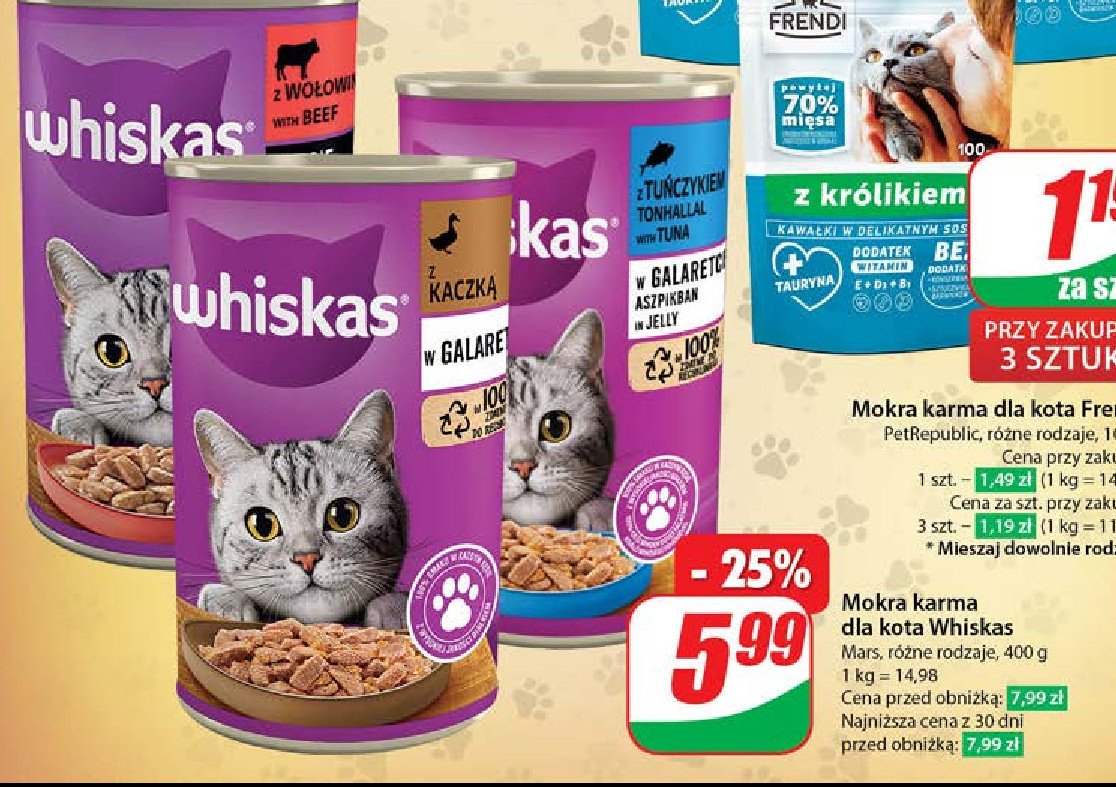 Karma dla kota z tuńczykiem Whiskas promocja w Dino