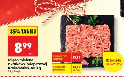 Mięso mielone z karkówki wieprzowej Kraina Mięs, 400 g promocja w Biedronka