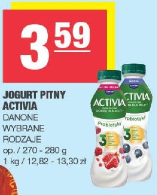 Jogurt pitny Activia Danone wybrane rodzaje promocja w SPAR
