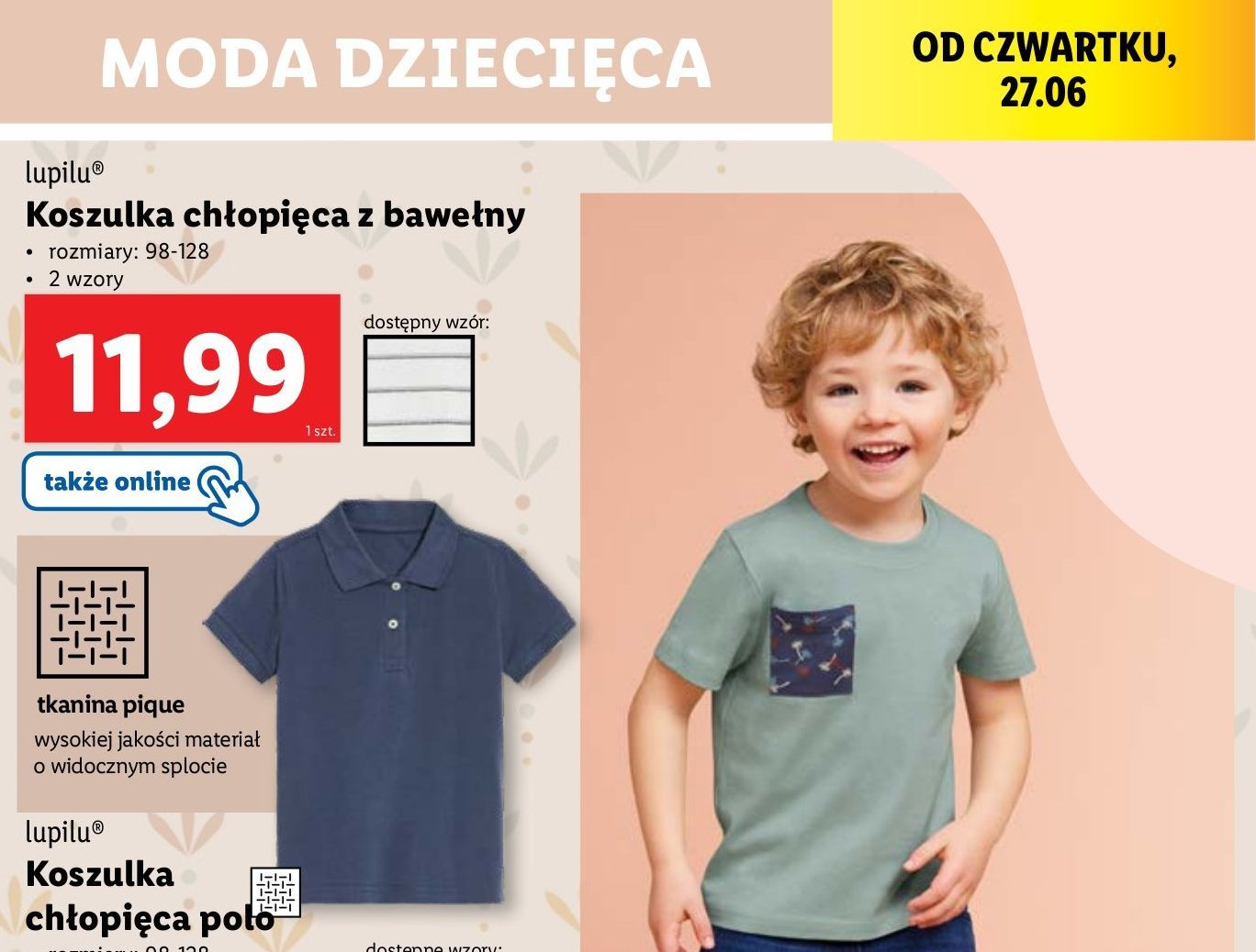 Koszula chłopięca 98-128 Lupilu promocja