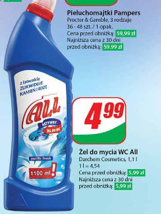 Żel do wc pacific fresh ALL promocja