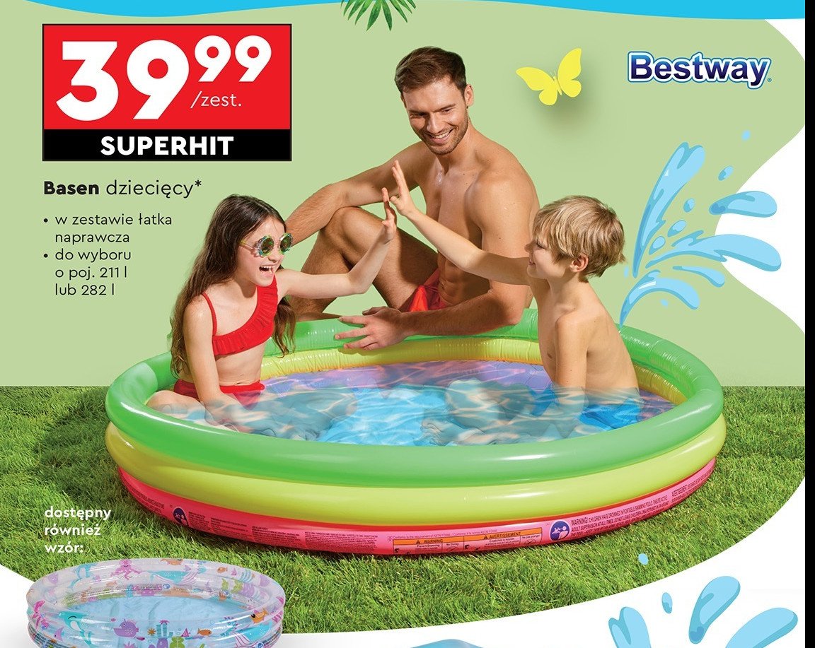 Basen dziecięcy 211 l Bestway promocja w Biedronka