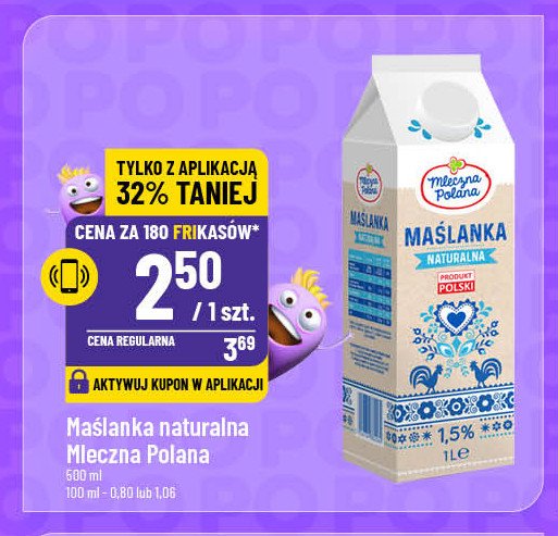 Maślanka naturalna Mleczna polana promocja