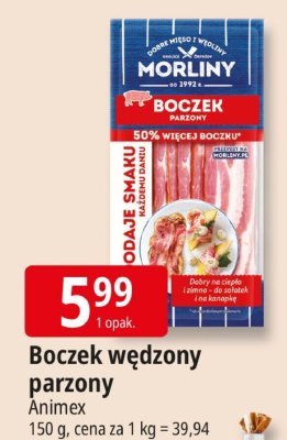 Boczek wędzony parzony Morliny Animex promocja w Leclerc