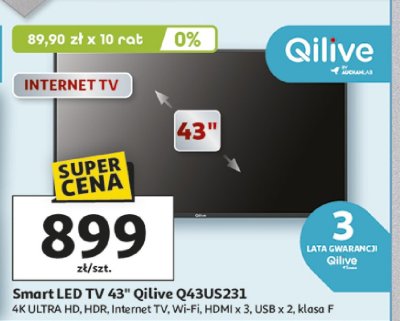 Smart LED TV 43" Qilive Q43US231 promocja w Auchan
