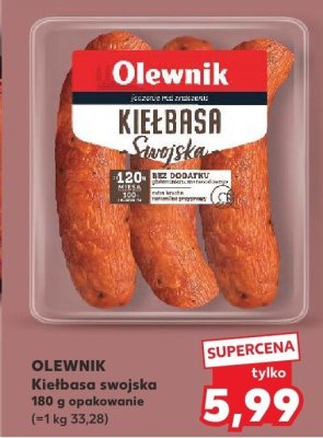 Kiełbasa swojska Olewnik 180g promocja w Kaufland