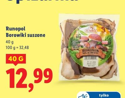 Borowiki suszone Runopol promocja w Lidl