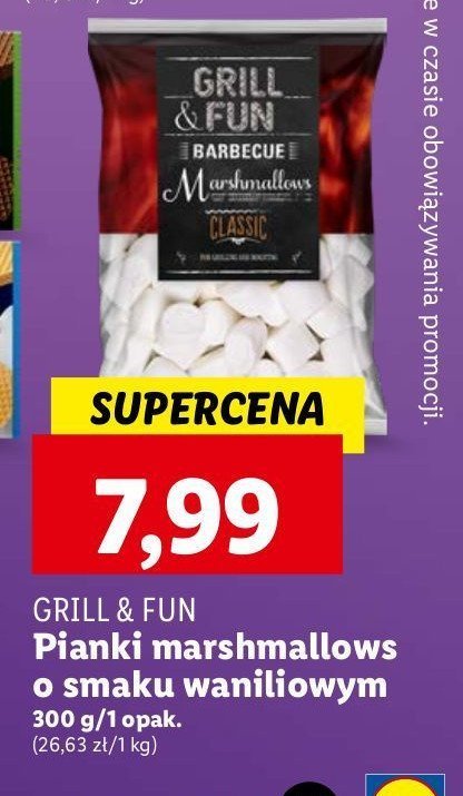 Pianki marshmallows waniliowe Grill and fun promocja