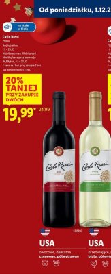 Wino Carlo Rossi White 750 ml promocja w Lidl
