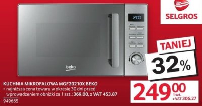 Kuchenka mikrofalowa BEKO MGF20210X promocja w Selgros
