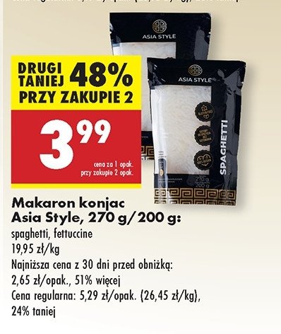 Makaron konjac spaghetti Asia style promocja w Biedronka