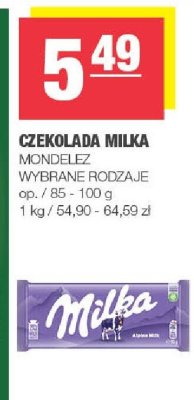 Czekolada Milka Mondelez wybrane rodzaje promocja w SPAR