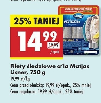 Filety 艣ledziowe a'la matias w oleju Lisner promocja