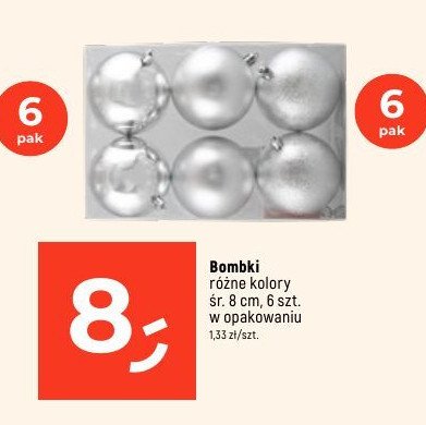 Bombki dekoracyjne 8 cm promocja w Dealz