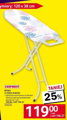 Deska LEIFHEIT DESKA CLASSIC M BASIC promocja w Selgros