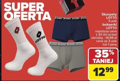 Bokserki męskie LOTTO 3-pak najniższa cena z 30 dni przed obniżką 19,99 zł promocja w Carrefour
