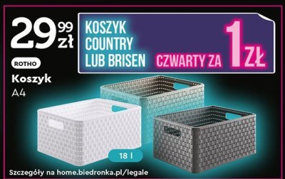 Koszyk A4 ROTHO Country lub Brisen promocja w Biedronka