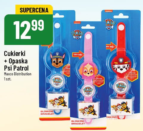 Cukierki + opaska psi patrol Maxco promocja