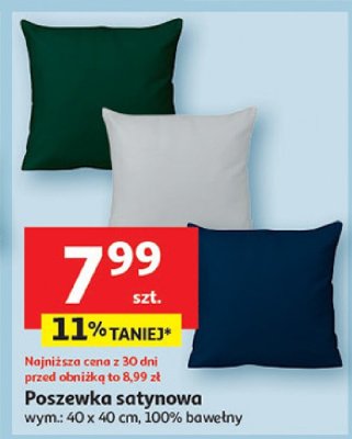 Poszewka satynowa 40x40 cm promocja w Auchan