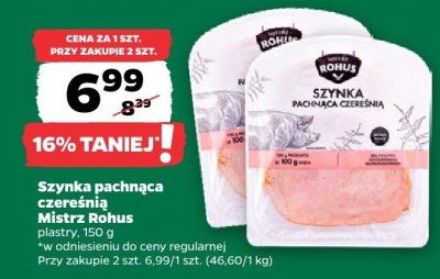 Szynka Szynka pachnąca czereśnią Mistrz Rohus plastry promocja w Netto