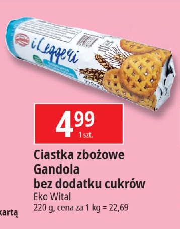 Ciastka zbożowe bez dodatku cukrów Gandola promocja