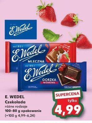 Czekolada mleczna truskawkowa Wedel promocja w Kaufland
