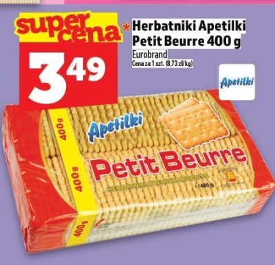 Herbatniki Apetilki Petit Beurre 400 g promocja w TOPAZ