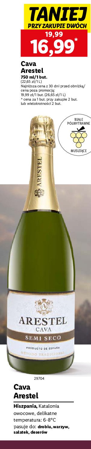 Wino ARESTEL CAVA SEMI SECO promocja