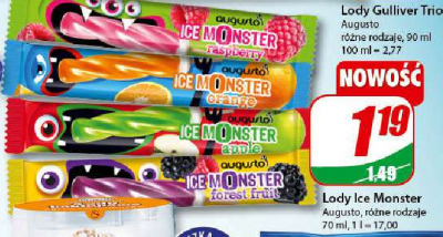 Lody raspberry Augusto ice monster promocja