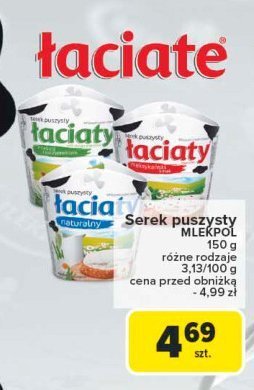 Serek puszysty naturalny Łaciaty Łaciate promocja w Carrefour