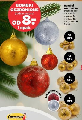 Bombki oszronione (różne kolory) Ø 7,5 cm promocja w Netto