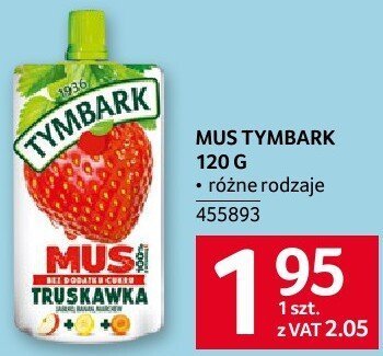 Mus Tymbark 120g różne rodzaje promocja w Selgros