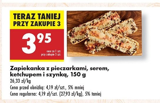 Zapiekanka z pieczarkami serem ketchupem i szynką promocja