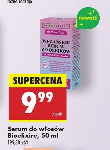 Serum do włosów 9 olejków Bioelixire istota natury promocja w Biedronka