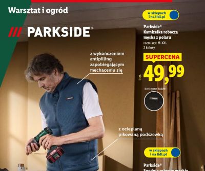 Parkside Kamizelka robocza męska z polaru M-XXL promocja w Lidl