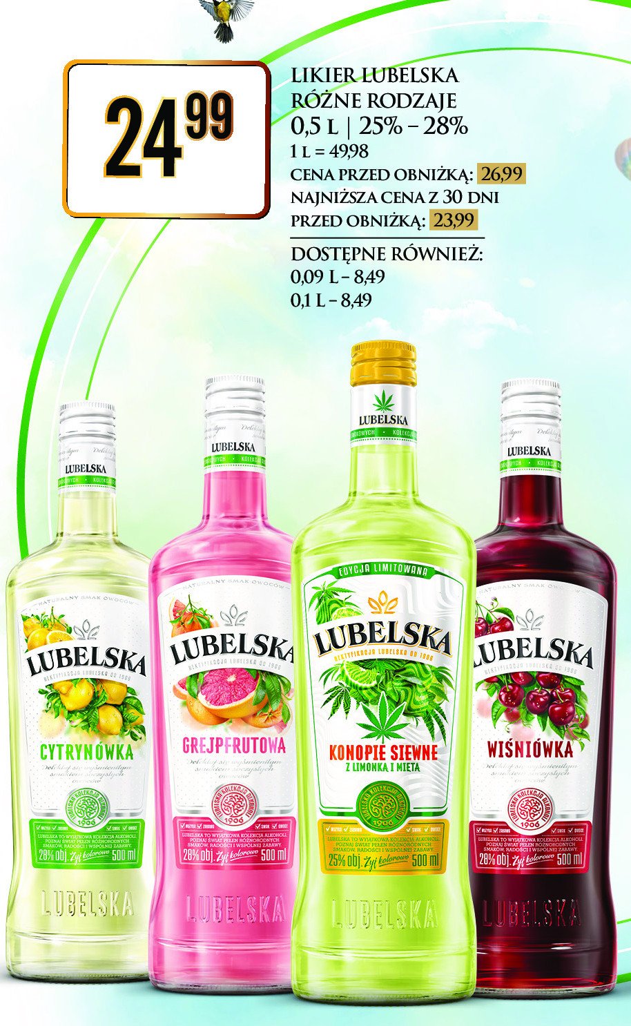 Wódka 28% Lubelska cytrynówka promocja