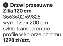 Drzwi przesuwne Zilia 120 cm promocja w Castorama