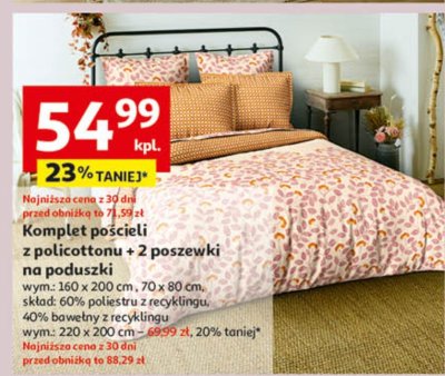 Komplet pościeli z policottonu + 2 poszewki na poduszki promocja w Auchan